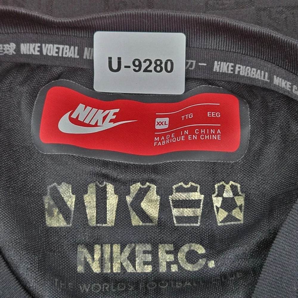 Nike Men Shirt 2XL Black FC 2018 Logo‎ Embroidery Striped Stripe Activewear